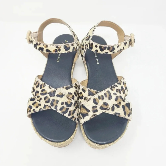 Anthropologie Alice Leopard Wedge Platform Sandals 8 - Picture 4 of 8